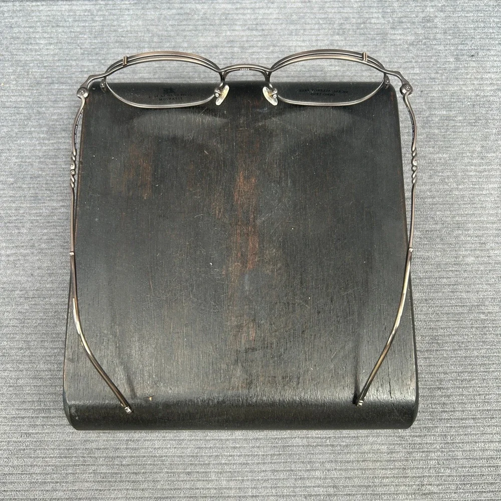 Omomuki K005 Titanium Y2k Eyeglass Frames Bronze Oval Japan Made 48-18-135